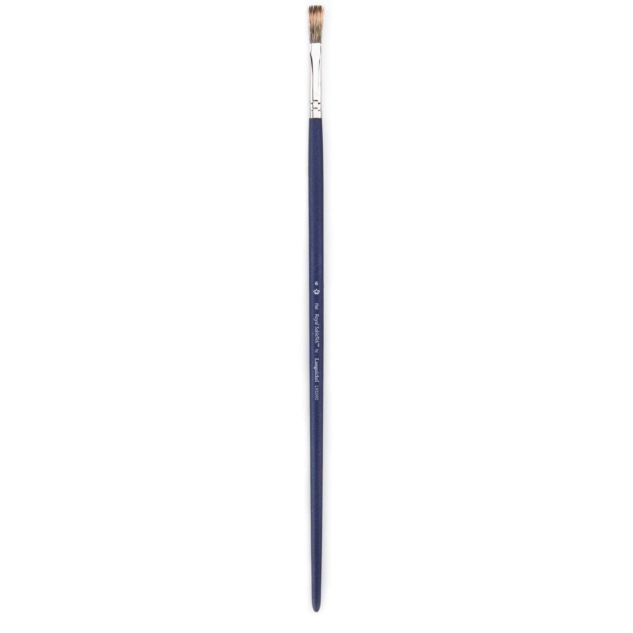 Royal Sabletek Long Handle Flat 8 - Artist Paint Brush - L95590-8 - Single by Nowells
