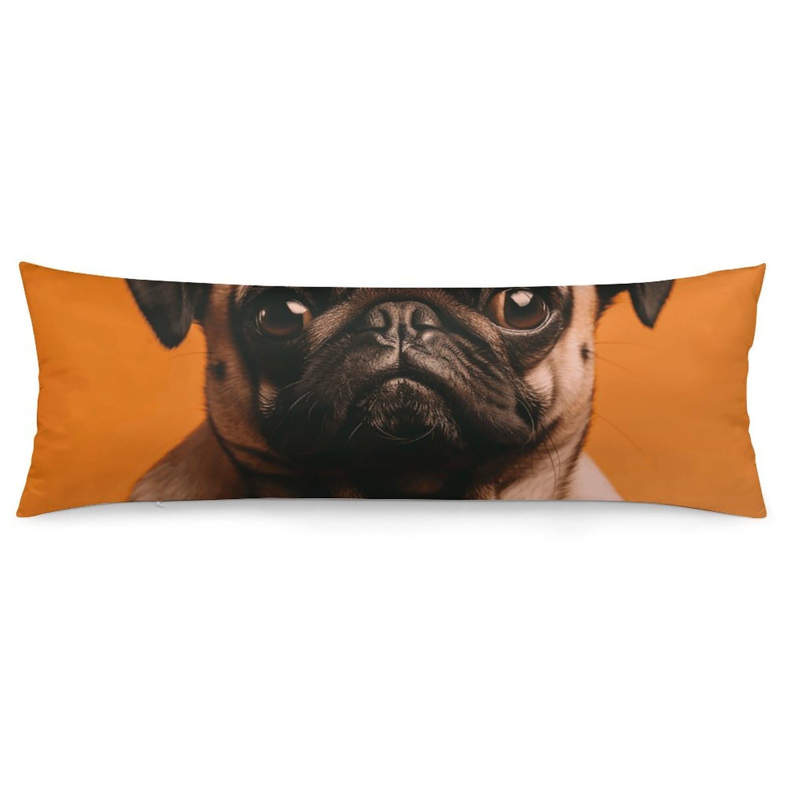 2 Pack Pillow Cases for Hair and Skin, Soft Breathable Pillow Case Covers with Hidden Zipper, A Pug Pillowcase 20"x54" Pillow Covers for Sleeping Gift