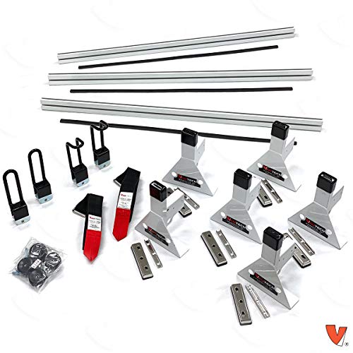 Vantech Ford Transit (Cargo) 2015-On 3 Bar Rack Low Profile 54" Bars Aluminum White #TOP2