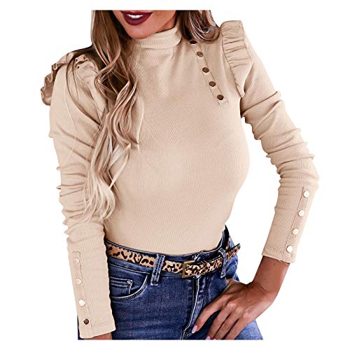 Genérico Sudadera con Capucha para Mujer Estampado Block Alargada Diseño Fawn Tejido y Cómodo para Uso Diario Casual (Khaki, M)