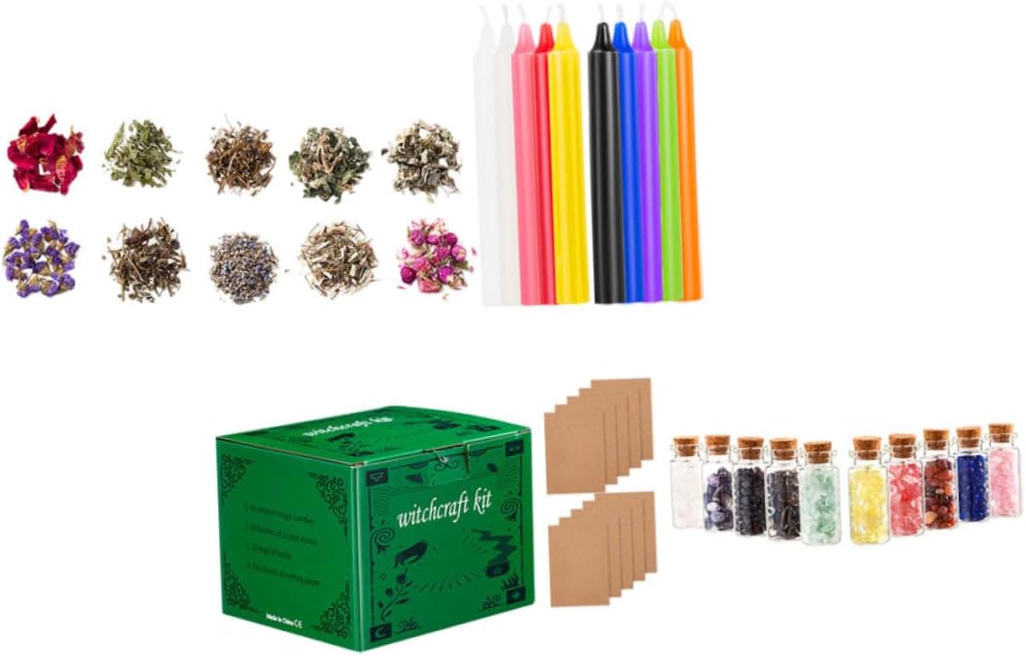 Baluue Handmade Witchcraft Candles Chakra Candles Witch Crystals Safe for Altar Rituals Craft Supplies