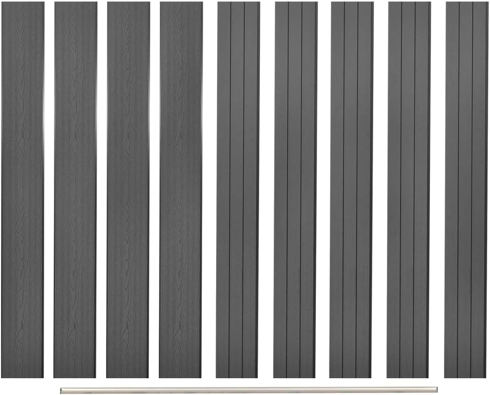 HOMIUSE Garden Fence Grey 6x5.6 FT No Dig Fence Dog Panels Retractable Fence