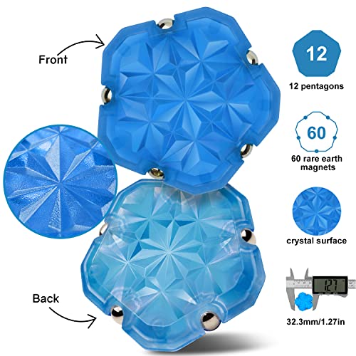 DYRDM Magnetic Fidget Sphere 12 Pcs, Magnetic Fidget Toy for Adults & Teens 14+, Holiday Stocking Stuffer, Office Desk Toy, Stress Relief Present, Magnetic Building Blocks Navy Blue