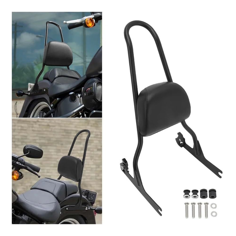 Schienale passeggero moto Kit Sissy Bar Posteriore Per Moto Nero Con Cuscino Schienale Per Ha&rley, Per Softail, Per Custom, Per FXST, Per FXSTC
