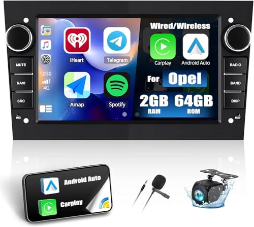 2+64G Android 13 Car Stereo for Opel Vauxhall Corsa Astra Combo Zafira Antara Vectra Meriva, 7" Touch Screen Car Radio with Wireless CarPlay Android Auto Bluetooth GPS WiFi FM RDS MirrorLink Head Unit