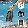 FLUENTPOWER Sump Pump, 1/2HP Submersible Water Pump, 2500GPH Utility Pump Manual Control for Swimming Pool Garden Pond Basement Draining, with 16.4Ft Cord, Adapters, Check Valve and Rope
