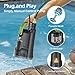 FLUENTPOWER Sump Pump, 1/2HP Submersible Water Pump, 2500GPH Utility Pump Manual Control for Swimming Pool Garden Pond Basement Draining, with 16.4Ft Cord, Adapters, Check Valve and Rope