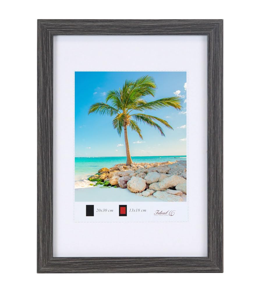 Holz Bilderrahmen Plexi Lifestyle Foto Rahmen Collage Wanddeko Poster HR25: Farbe: Grau | Format: 50x50