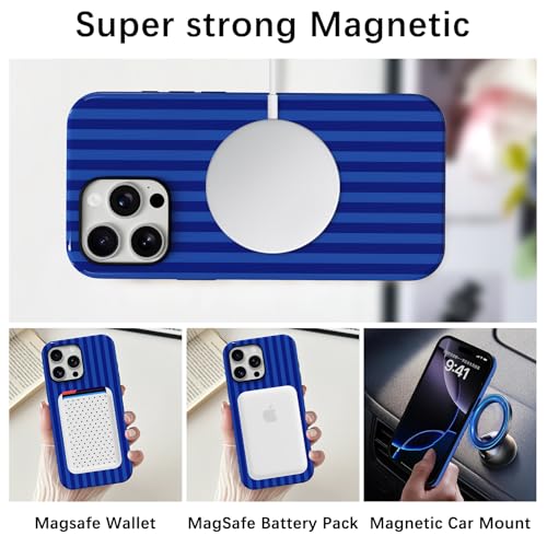 Coque iPhone 16 Pro Max MagSafe rigide et souple bleue - 3