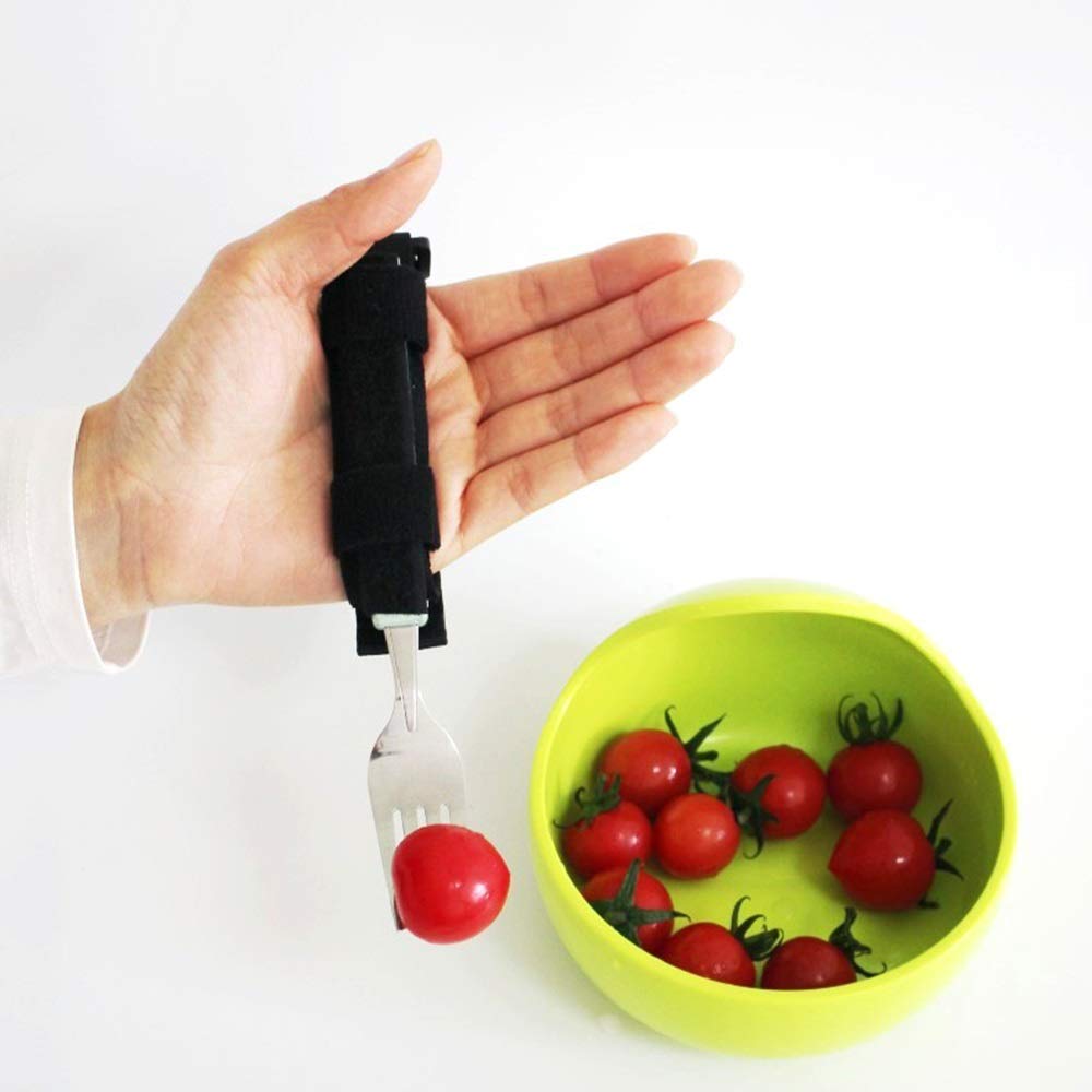 Kit di Utensili adattivi in 3 Pezzi - Kit Cucchiaio, forchetta e Ciotola - Posate Easy Grip per Parkinson, Anziani, Artrite, Ictus e Impugnatura Debole