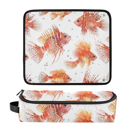 Bolsa de Viaje para Herramientas Capilares Aesthetic Red Lionfish con Alfombrilla Resistente al Calor para Planchas y Rizadoras miniatura 3
