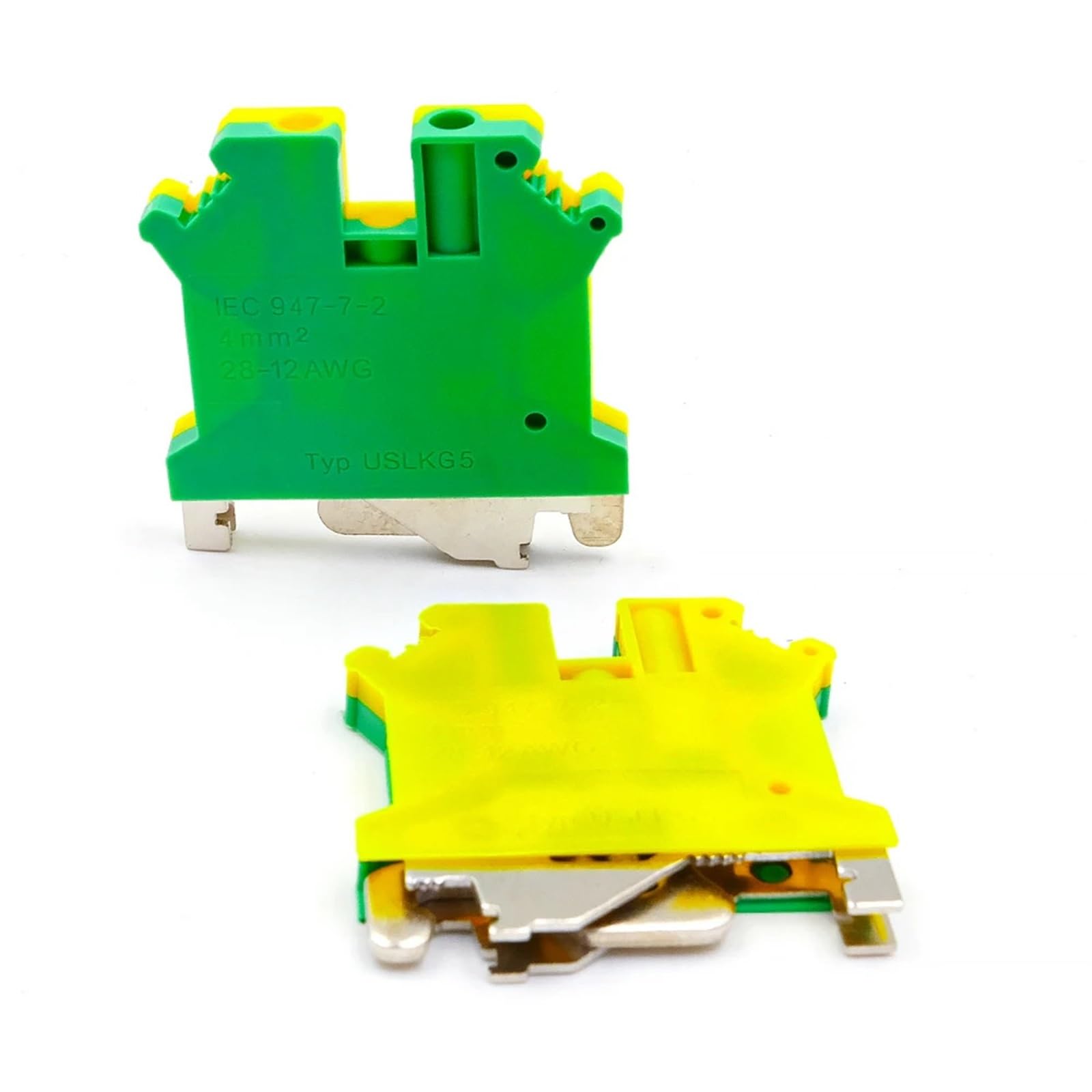 10 pezzi USLKG 5 morsettiera guida DIN con collegamento a vite di messa a terra 500 V 41 A conduttore elettrico