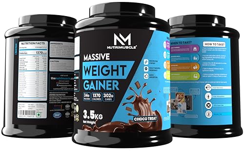 Image of Nutrimuscle Massive Weight Gainer - Choco Treat Flavour | 3.5kg | High Calorie Weight & Mass Gainer for Muscle Growth