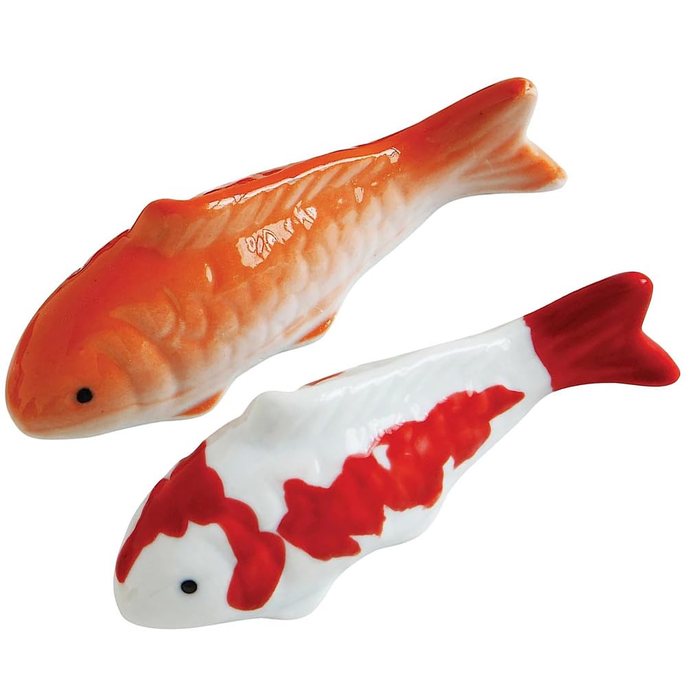 Mipcase Floating Fish Decoration Ceramic Aquarium Ornaments 4 Inch Realistic Fish Figurines for Tank Pond Decor Underwater Crafts