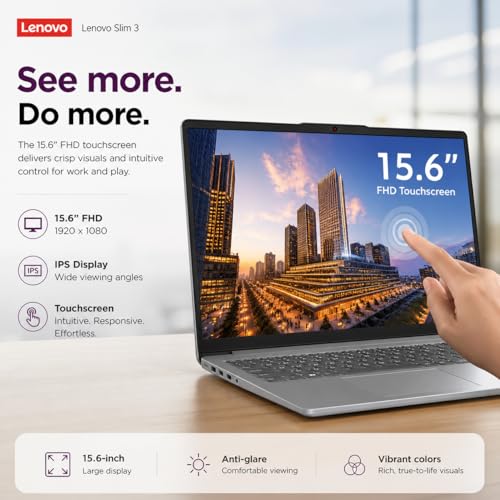 Image of Lenovo Slim 3 15.6 inch FHD Touchscreen Business Laptop for Work or Home, AMD Ryzen 7 5825U(Beats i7-1355U), 16GB RAM, 256GB PCIe SSD, Wi-Fi 6, SD Card Reader, Windows 11 Home, WOWPC USB, no Mouse