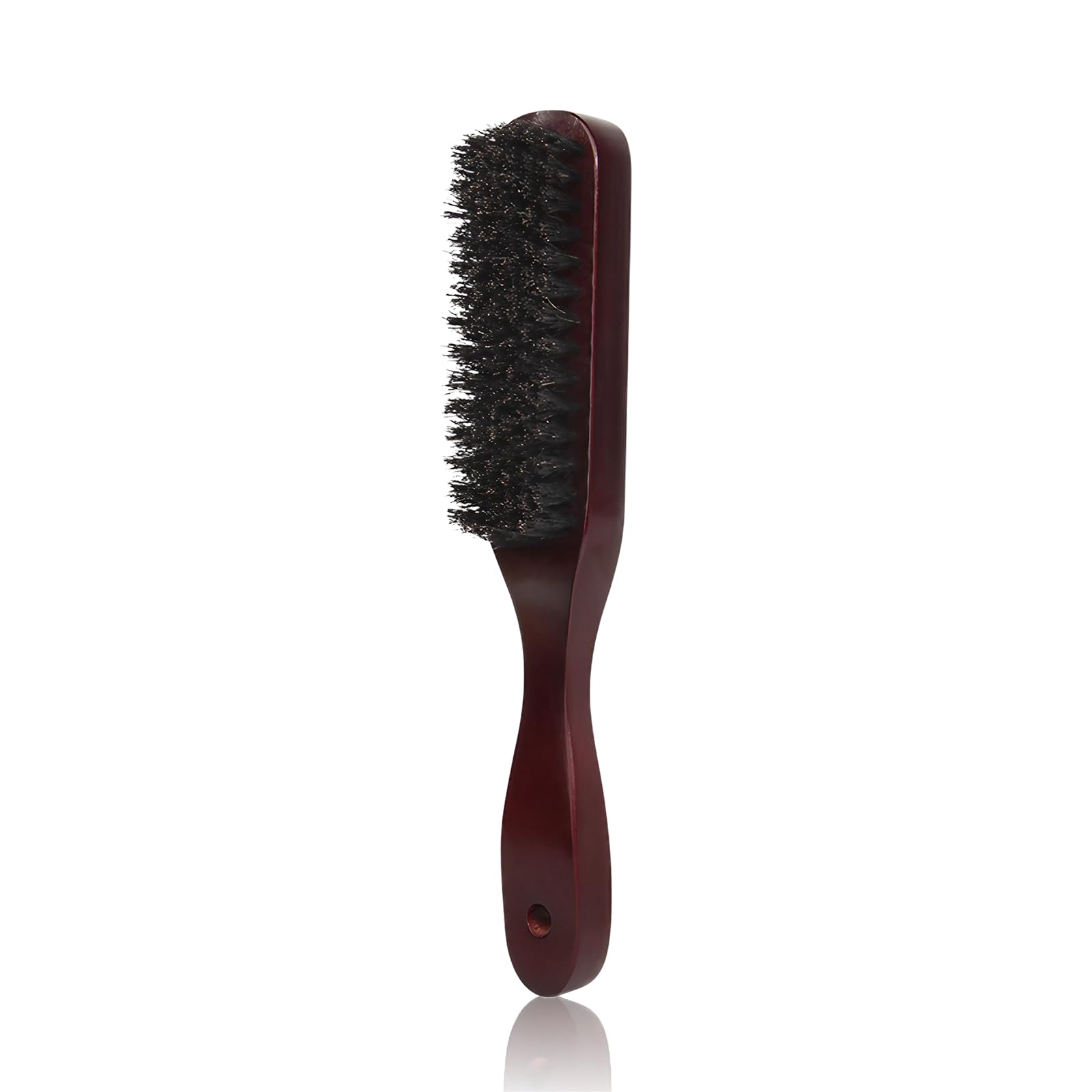 Boar Bristle Hair Brush With Hole for Afro Wet, Curly, Dry and Damaged Hair - Smoothing and Shine Restoring Brush for Women and Men