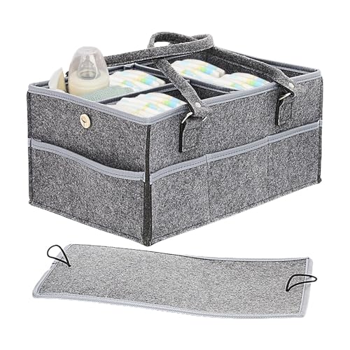 Borsa per pannolini per bambini per Borse fasciatoio multifunzionali Cestino per la cameretta organizzatore per in feltro borsa per per biberon salviette