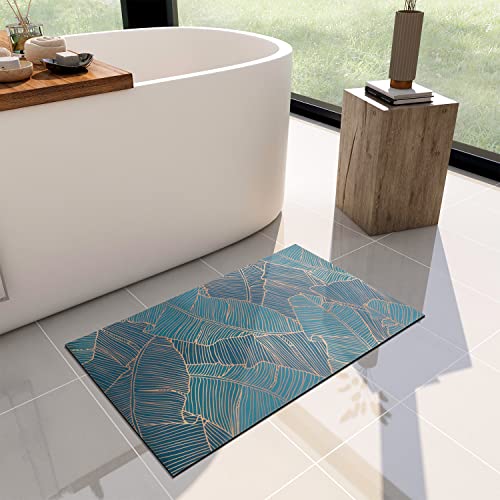 Yihouse Bath Mat Rug-32"X17" Thin Quick Dry Bathroom Rugs Non Slip Super Absorbent Rubber Mat Washable Shower Mat For Bathroom Floor Sink Bathtub Innovative Bathroom Mat #TOP26