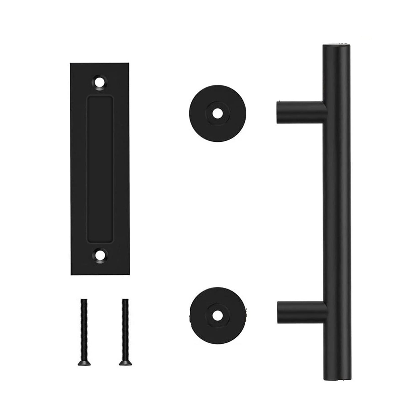 IKLAAQETBXPS 12 Inch Flush Pull Handle Sliding Barn Door Cabinet Hardware Set(Round Handle)