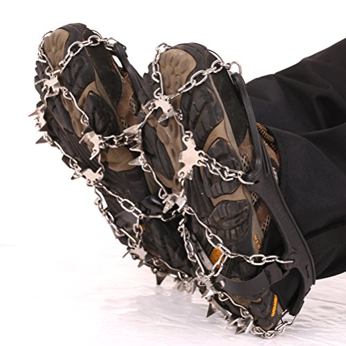 Crampons Neige Antidérapants,19 Dents Crampons de Glace Universelles Glace Traction Antidérapant Grips Crampons pour la Neige,Glace,Randonnées,Chasse et Marche en Hiver Cover