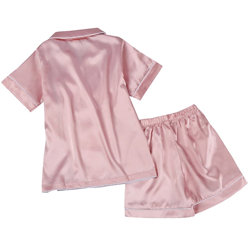amropi Set Pigiama per Famiglia Abbigliamento Coordinato Set Pigiama da Seta Notte per Ragazzi Donna