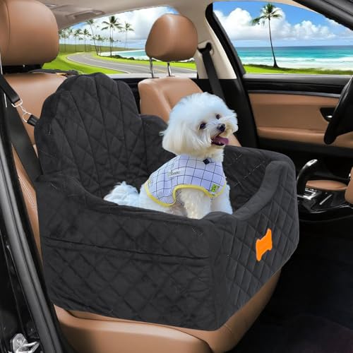koneboss Dog Car Seat for Small Dogs Under 30lbs, Detachable Washable Pet Booster Seat with Safety...