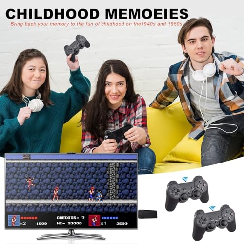 Image of New Wireless 4k Video Games for Kids Retro Game Stick for Tv Wireless Video Games for tv Gaming 64GB in Built Video Game HD Games Console Built in 22K Game Console Ultimate 90s Retro Game Box for All