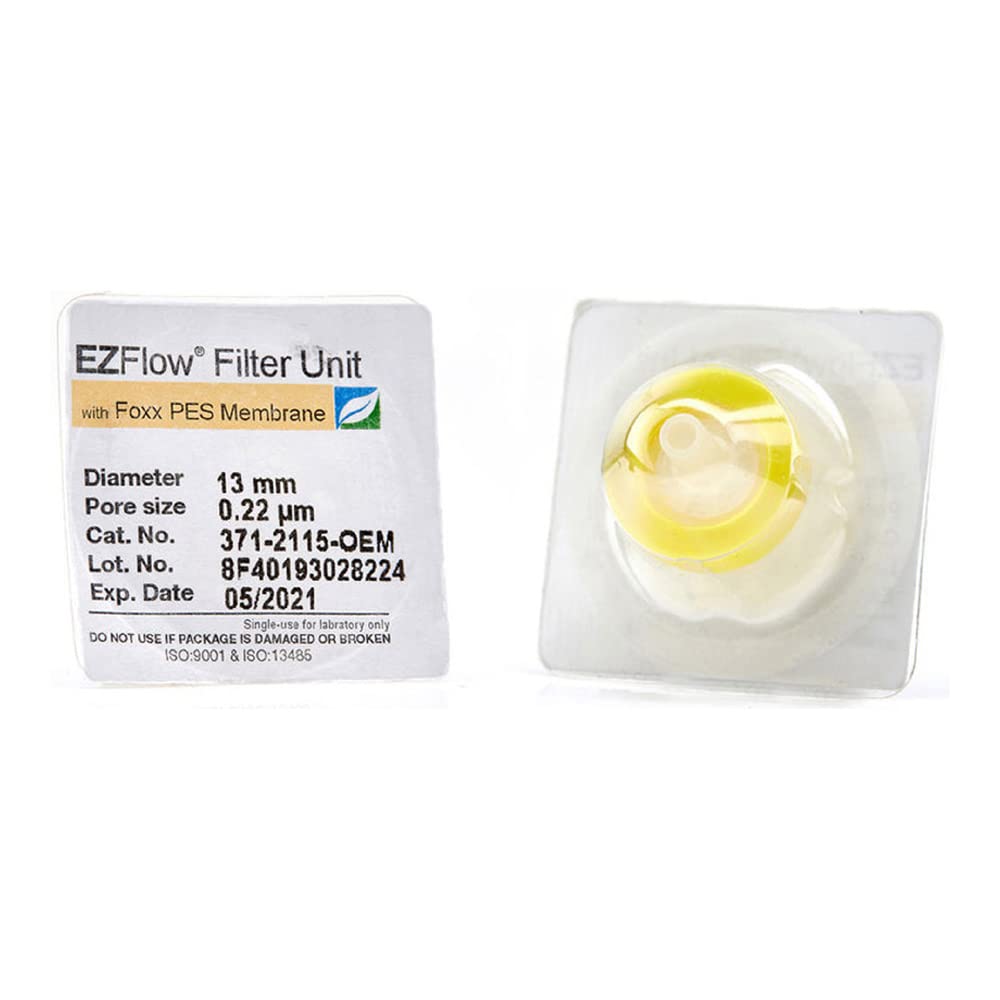 Foxx Life Sciences 371-2115-OEM PES EZFlow Syringe Filter, Sterile, 13 mm Diameter, .2 µm Pore Size (Pack of 100)