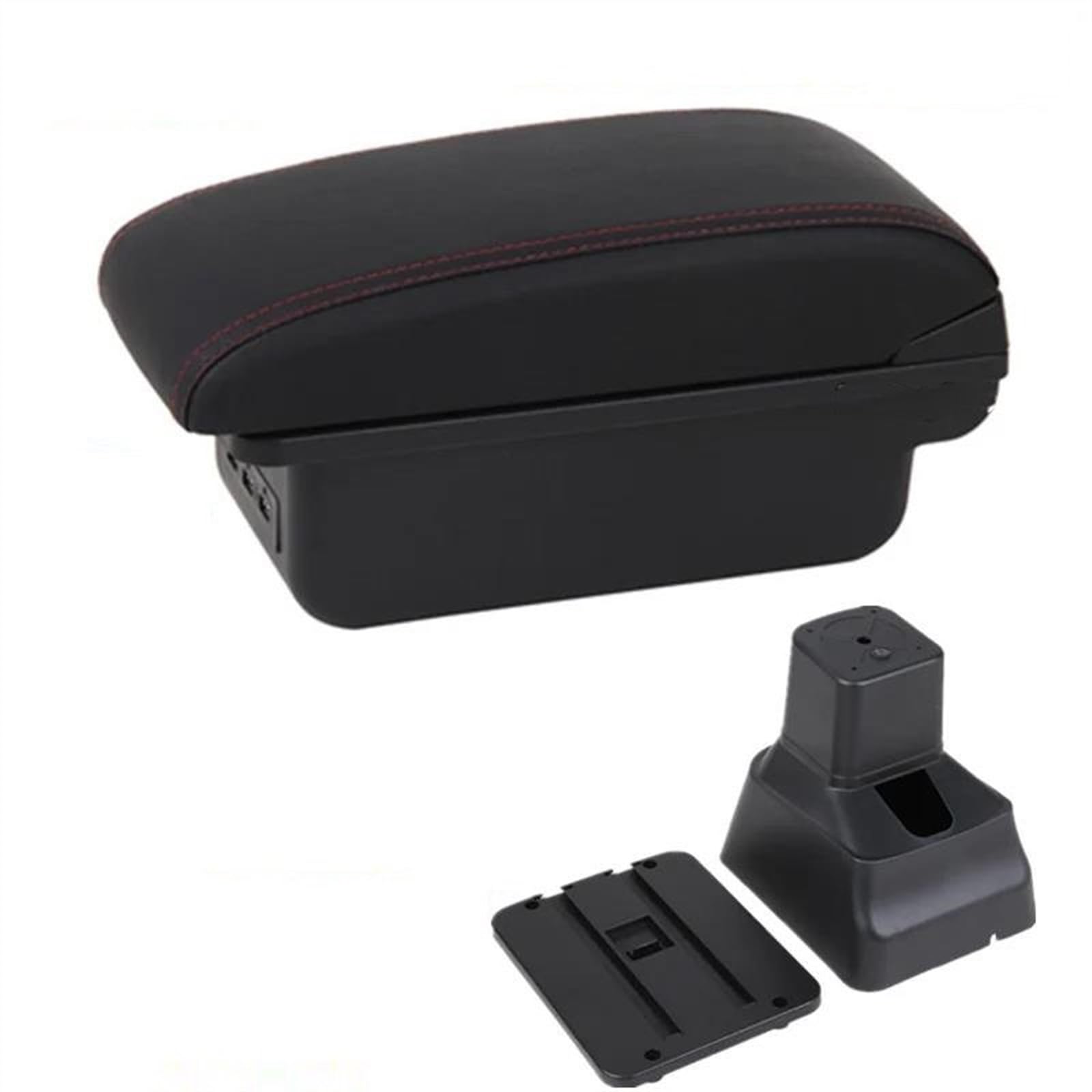 NOHEEU Car Armrest Box Storage Interior Dedicated Retrofit Accessories For Kicks 2016-2024(B1 red line 3USB)
