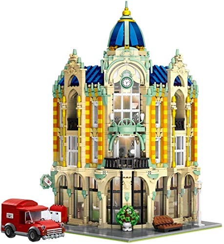 KEKRAV Architektur Corner Post Office Building Set, 3D Street View City House Building Model mit Licht, 4030 Stücke…