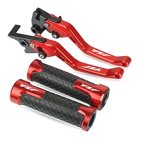SCUUBE for Yama&ha YZFR125 All Years 2020 2019 2018 2017 2016 2015 Motorcycle Grips Handle Handlebar CNC Aluminum Adjustable Brake Clutch Levers Motorcycle Hand Levers(Red)