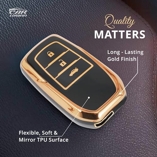 Image of Mogato TPU Car Key Cover Fit for Toyota Fortuner | New Fortuner Legender | New Innova Hycross | Innova Crysta Smart Key (3 Button) (BLACK)
