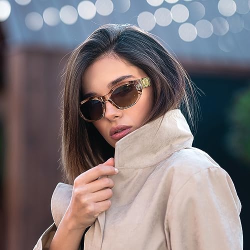 Image of FEISEDY Retro Trendy Rectangle Sunglasses Women Men Narrow Shades B2322 | |Vintage Shades |UV400 Protection |Blocks Glare |Women & Men |Comes With A Storage Case