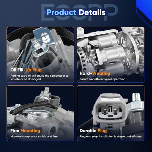 Image of ECCPP AC Compressor 2014-2018 for Dodge for Ram 1500 4000 5.7L | Fast Cooling AC Compressor with Clutch