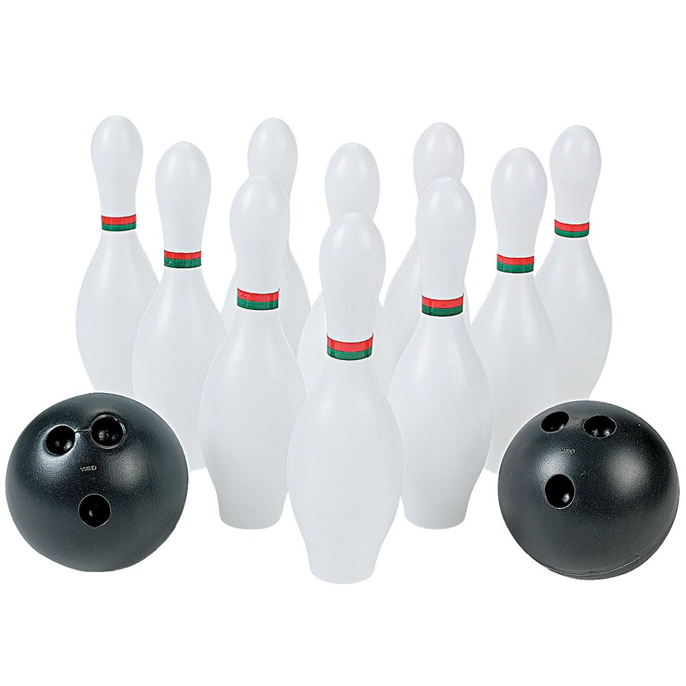 Kids Bowling Set - 10 Colorful Plastic Bowling Pins & 2 Balls for Toddler Sports Toys | Indoor Outdoor Games for Toddlers Ages 1-3 & 2-4 | Perfect Birthday Party Entertainment - 12 Pieces