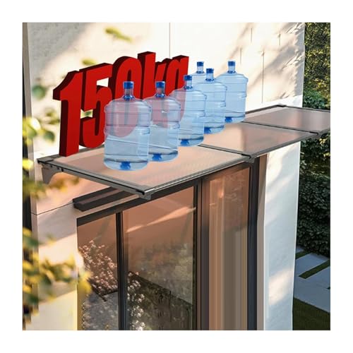 Pensilina Tettoia per Porta Balcone Esterno,Tenda da Veranda Pensilina in Policarbonato e Alluminio,Tettoia modulabile Protezione da Pioggia UV Esterna(orizzontale)(65x130cm/25.6x51in)