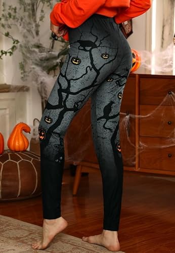 Spadehill SP208X06A804 Women'S Halloween Graphic Printed Party Leggings Scary Skinny Tight Pants Pumpkin Dark L thumb #3
