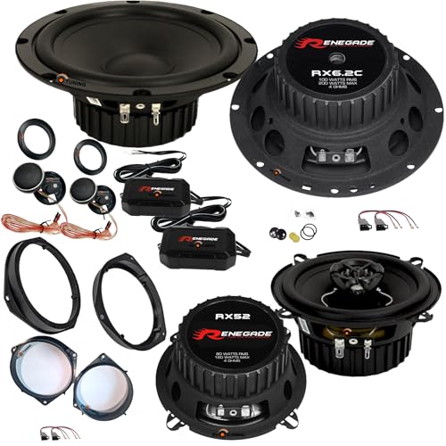 KIT ANTERIORE: Renegade RX6.2C - Questo kit a due vie si compone di 2 woofer da 165mm, da 2 tweeter con magnete al neodimio da 20mm e da 2 crossover. Il kit offre un miglioramento audio rispetto al sistema di serie grazie al sofisticato cono in polipropilene con sospensione in gomma e dai tweeter al neodimio da 20mm. Caratteristiche RX6.2C: - 16,5 cm 2-Way-Component-System - Tenuta in potenza 100 Watts RMS - 200 Watts Max. - Impedance 4 Ohm - Crossover 6db - Tweeter 20 mm al Neodymio - Risposta in Frequenza 60 Hz - 20 KHz - Profondità di montaggio 57 mm