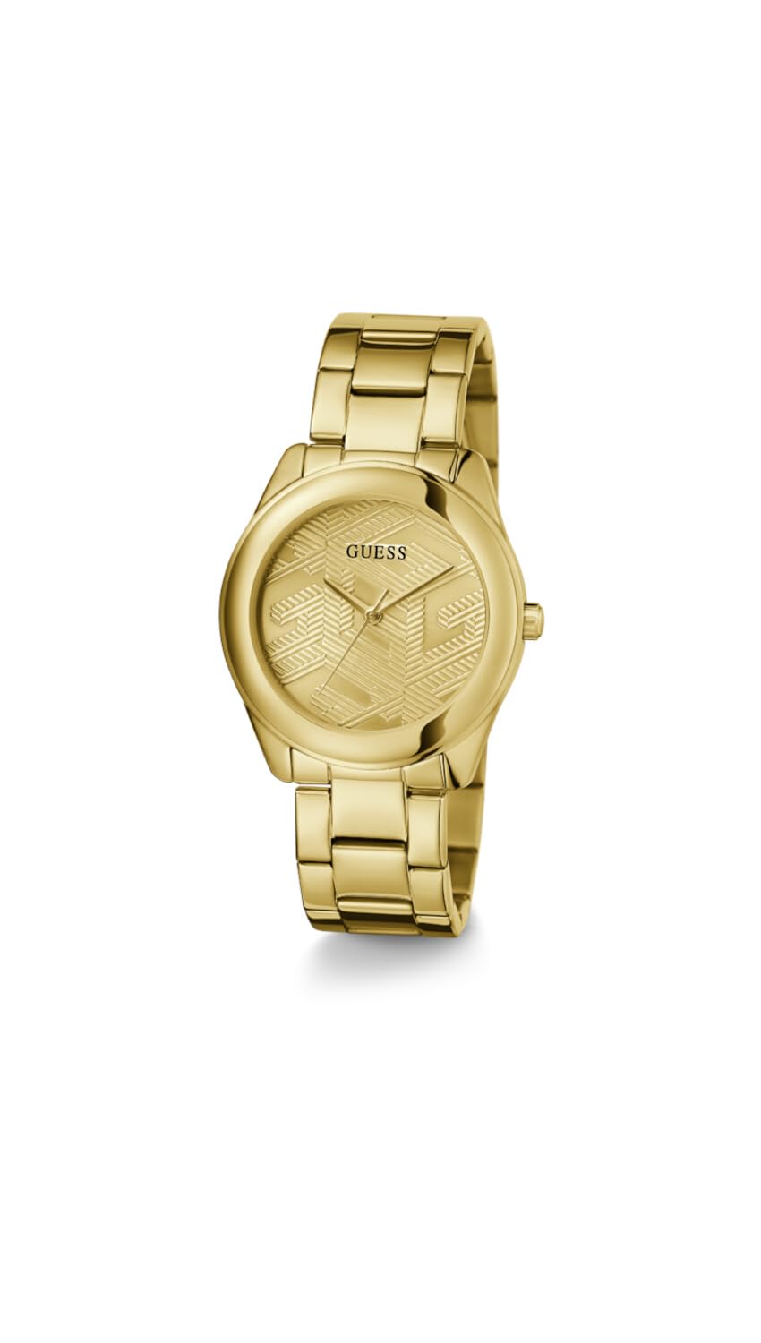Reloj analógico con Esfera G-Cube Dorado, Dorado, One Size, Moderno
