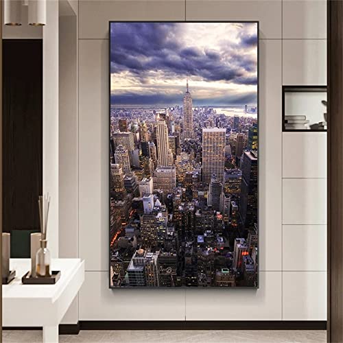 Diamond Painting Kit Complet 80x160cm : Broderie Diamant 5D Ville pour Adulte