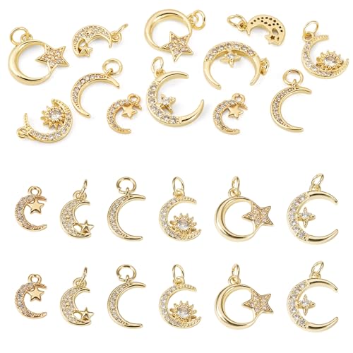 Breloques micro pavé de zircones sans ternissement avec anneau ouvert pour bijoux DIY