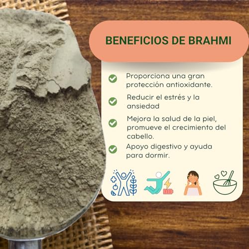 Brahmi en polvo | Samskara tribe | Brahmi Bacopa Monnieri | 100gr x 1 | Mejora la memoria, claridad mental y equilibrio emocional | Ayurvedico y Natural | Cocinar como te o con leche vegetal