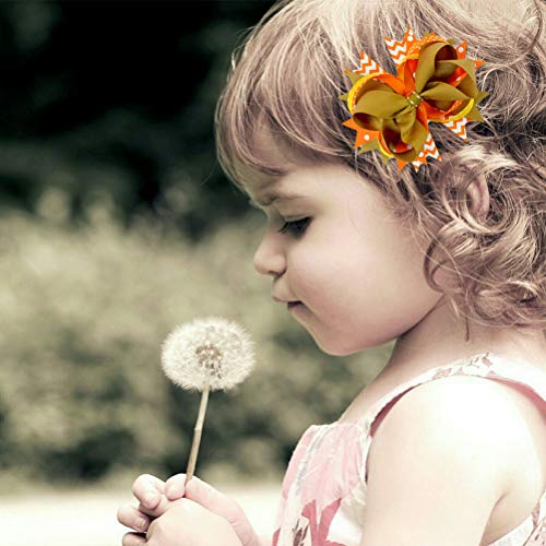 Luoem Girls Large Hair Clips Ribbon Hair Bows Clips Kids Hair Accessories Hairpin Thanksgiving Day Decoration #TOP5