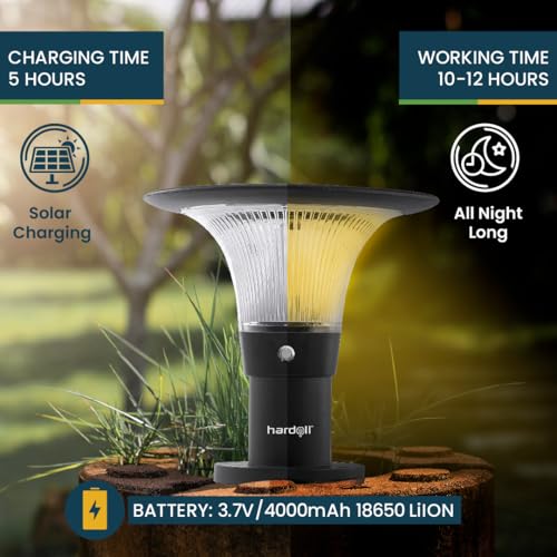Image of hardoll Solar Pillar Light 70 LED for Outdoor Aluminium+PC, Warm & Cool White, Waterproof Gate and Garden Lamp for Home and Pathway Decoration(Pack of 2)