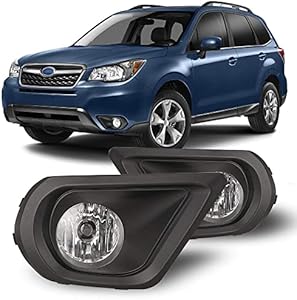 CPW Fog Lights Compatible with [2014 2015 2016 Subaru Forester] Clear Lens Bumper Driving Fog Lights Pair + Wiring + Switch Kit