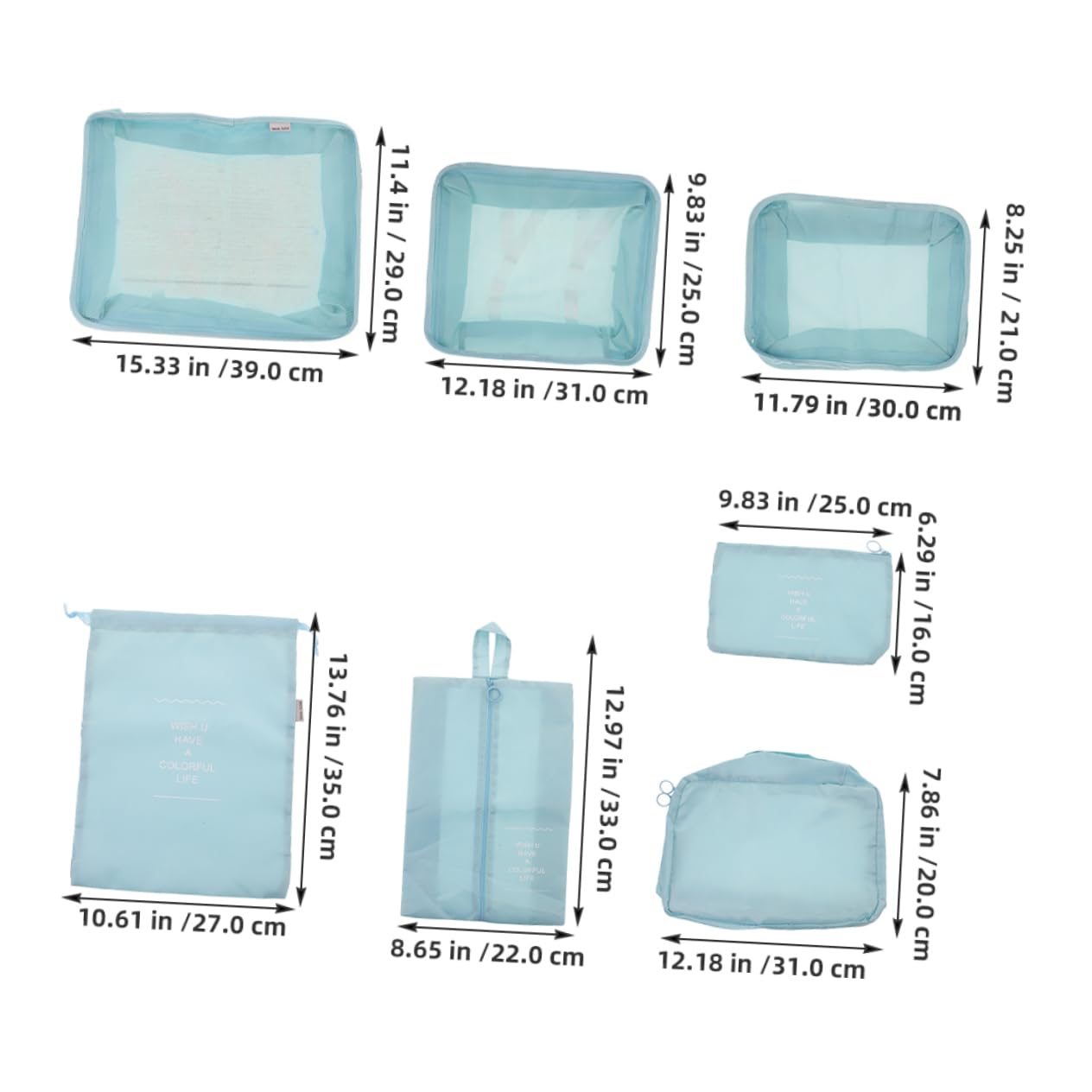 iplusmile 14pezzi Organizer per Valigia da Viaggio Cubi di Compressione per Imballaggio Borsa per Biancheria e Vestiti Organizzatore per Bagagli Tracolla Flessibile