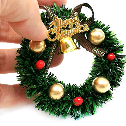 SXFSE Dollhouse Decoration Accessories, 1:12 / 1:6 Toy House Miniature Scene Model Christmas Wreath Pretend Toys