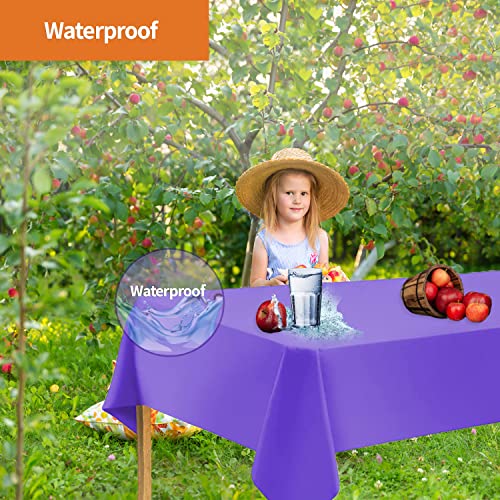 Image of Party Dimensions Purple Plastic Tablecloths, 12 Pack, 54 x 108 Rectangle
