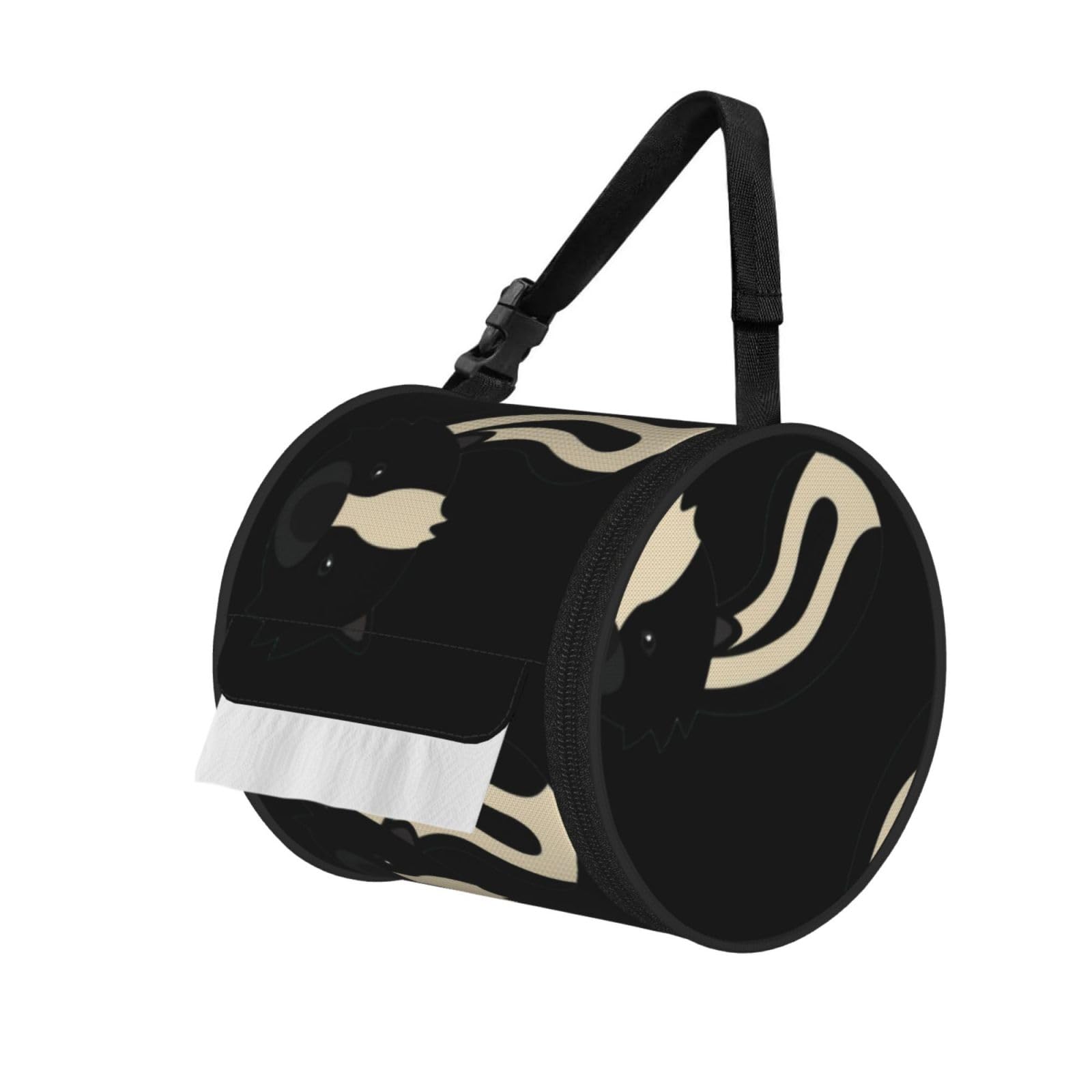 Skunk Printed Pet-Proof Toilet Roll Bag, Durable Oxford Cloth with Handle for Travel Tent Kitchen