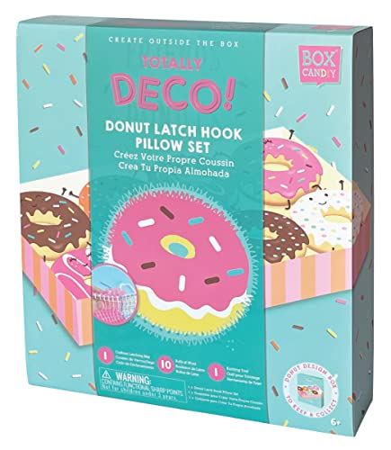 Image of BOX CANDIY Totally Deco Donut Latch Hook Hooked Rug Pillow Kit to Make and Display